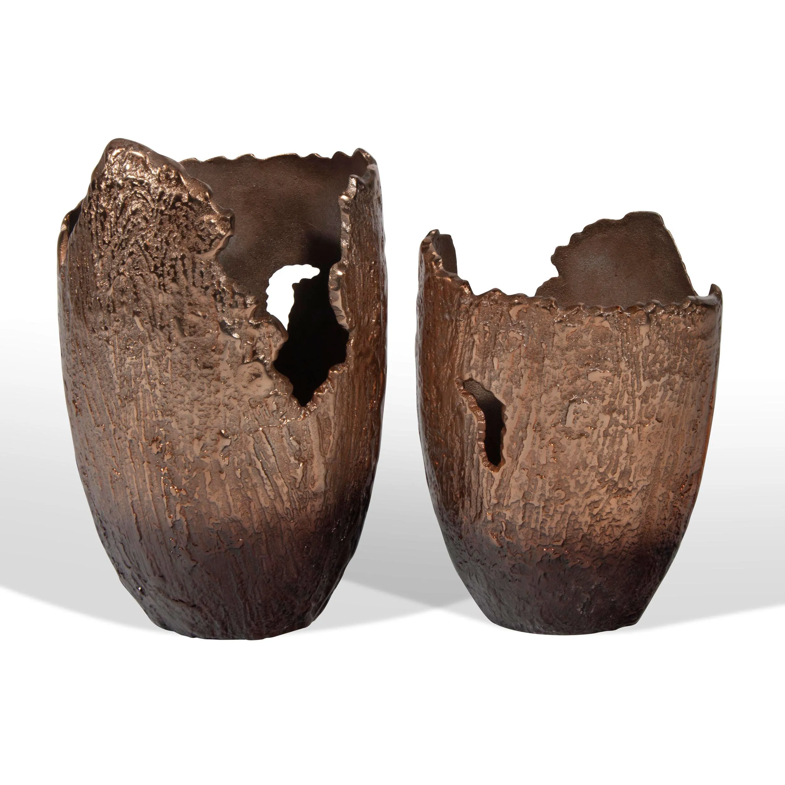 Textured copper finish Vases Large