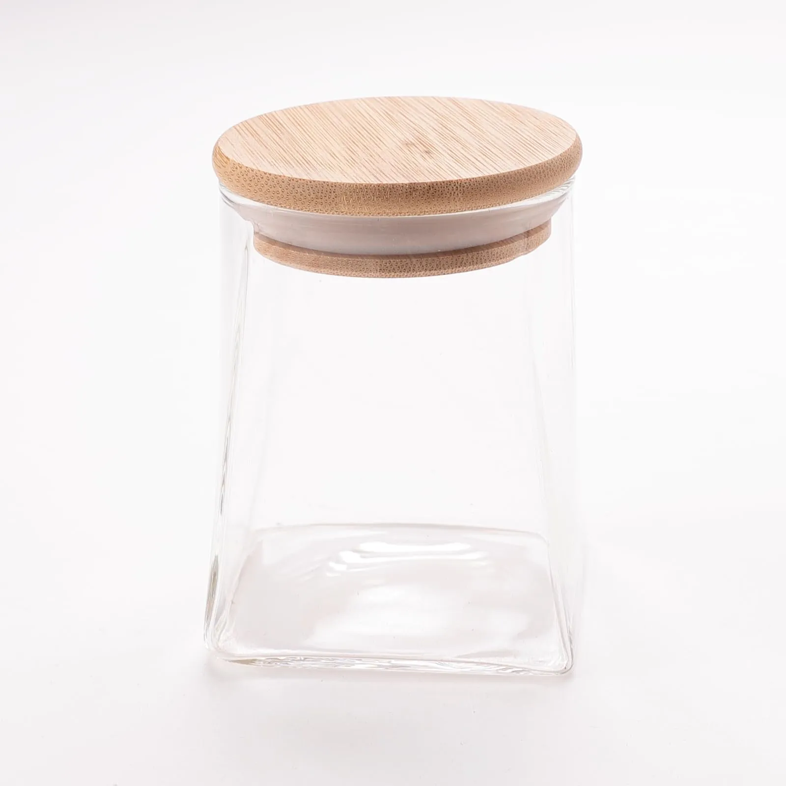 The Better Home Borosilicate Kitchen Containers Set With Wooden Lid | Multi-Utility, Leakproof, Airtight Storage Jar For Cookies, Snacks, Tea, Coffee | Microwave & Oven Safe | 360 Ml - Transparent