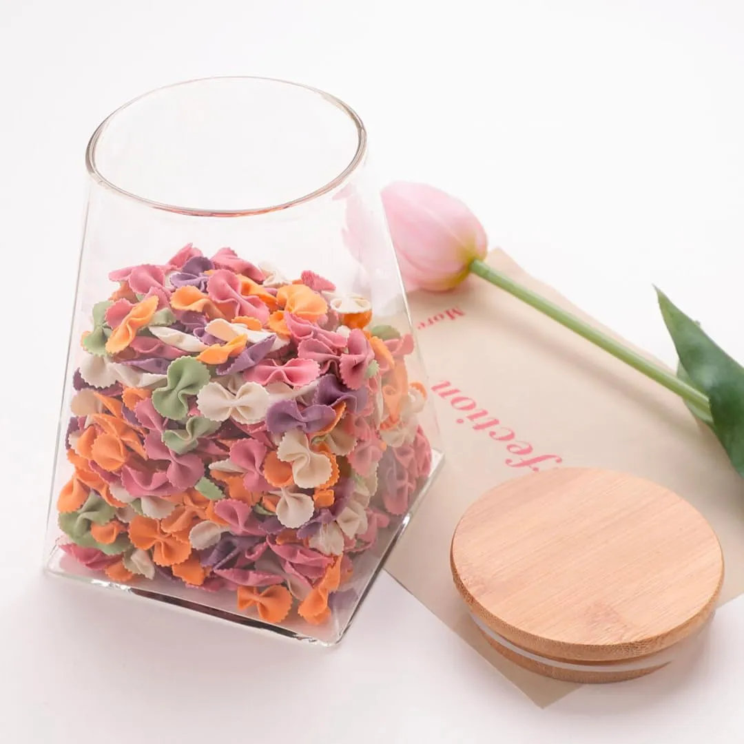 The Better Home Pack of 2 Borosilicate Kitchen Containers I Wooden Lid & Metal Loop I Microwave Safe I Multi-Utility Airtight Storage Jars for Cookies, Snacks, Tea, Coffee, Sugar | 750 ml Each