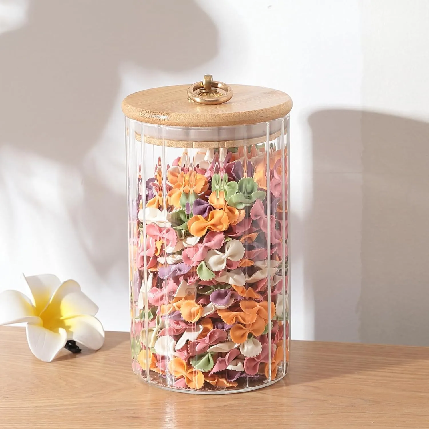 The Better Home Pack of 2 Borosilicate Kitchen Containers Set with Wooden Lid & Metal Loop | Microwave Safe | Multi-Utility Storage Jars for Cookies, Snacks, Tea, Coffee, Sugar | 820 ml Each