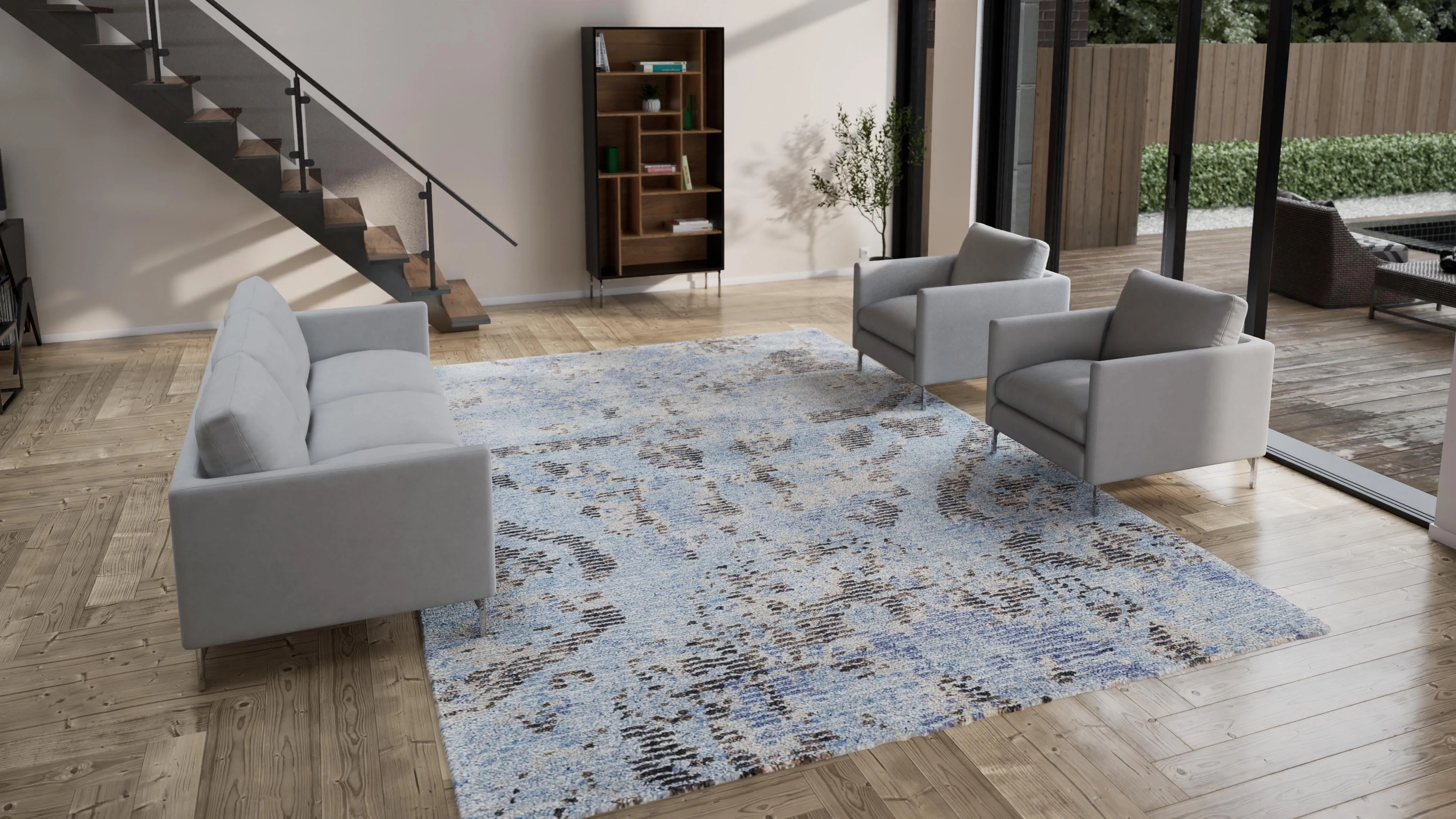 Tibetan Essentials Style Rug - Sky Blue