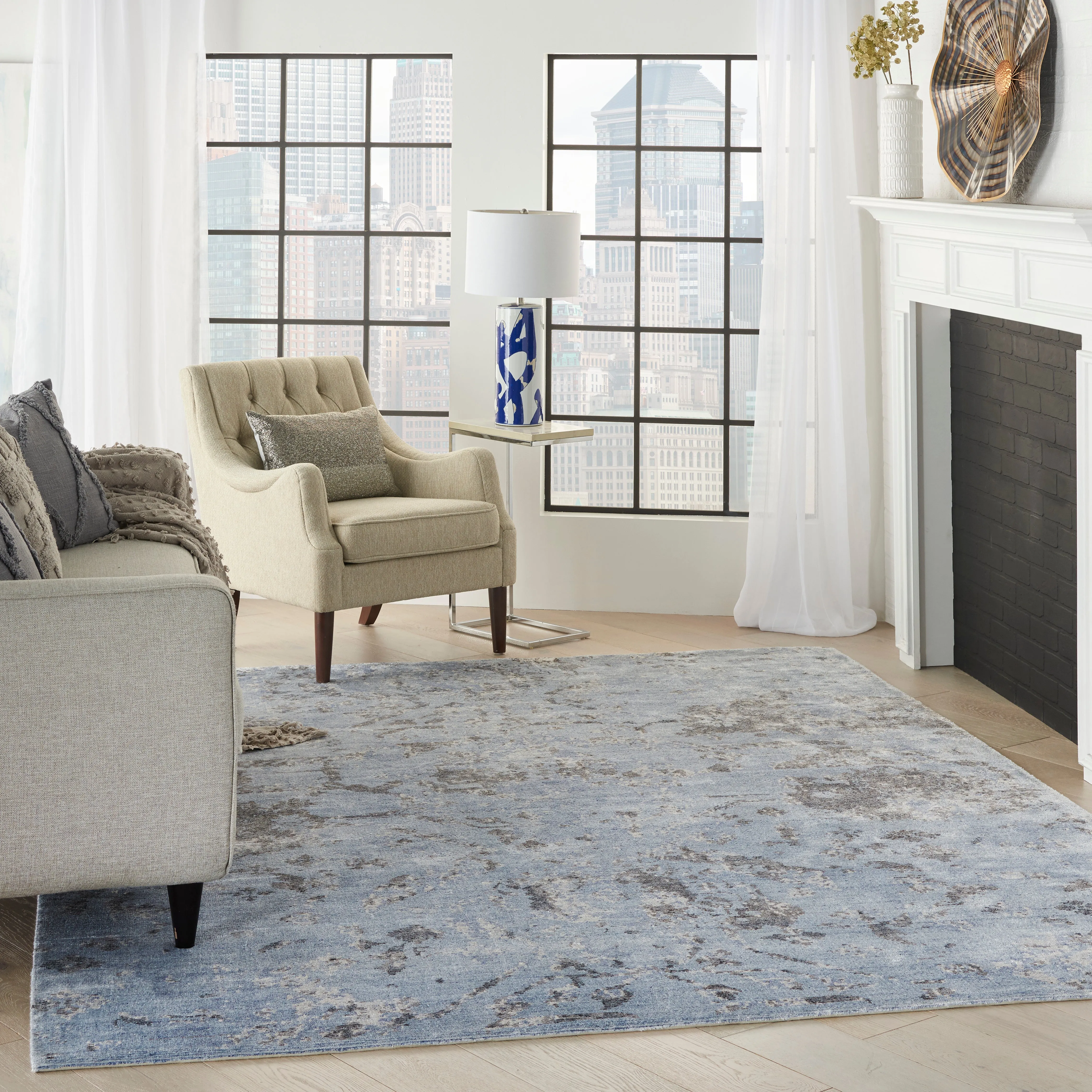 Tibetan Essentials Style Rug - Sky Blue