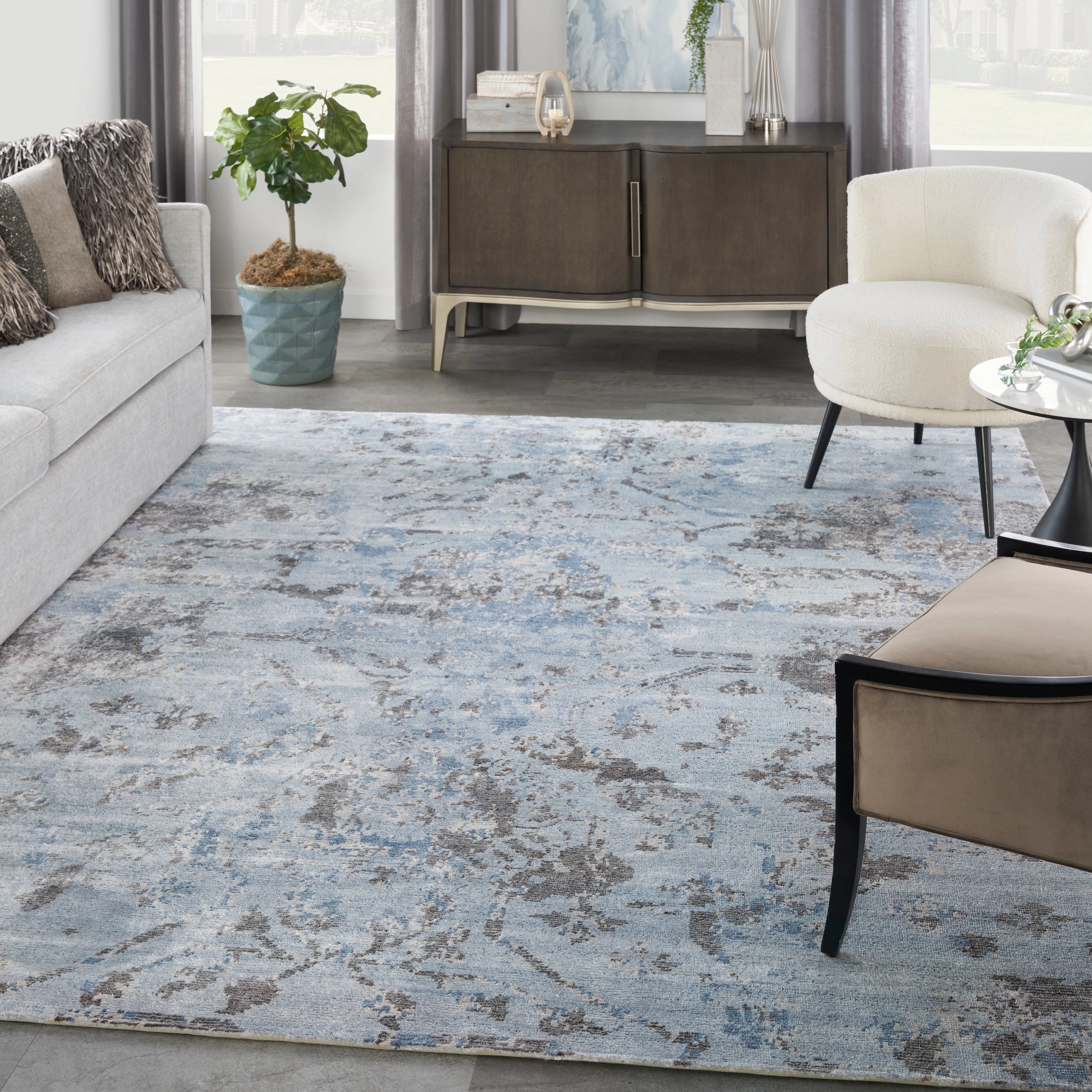 Tibetan Essentials Style Rug - Sky Blue