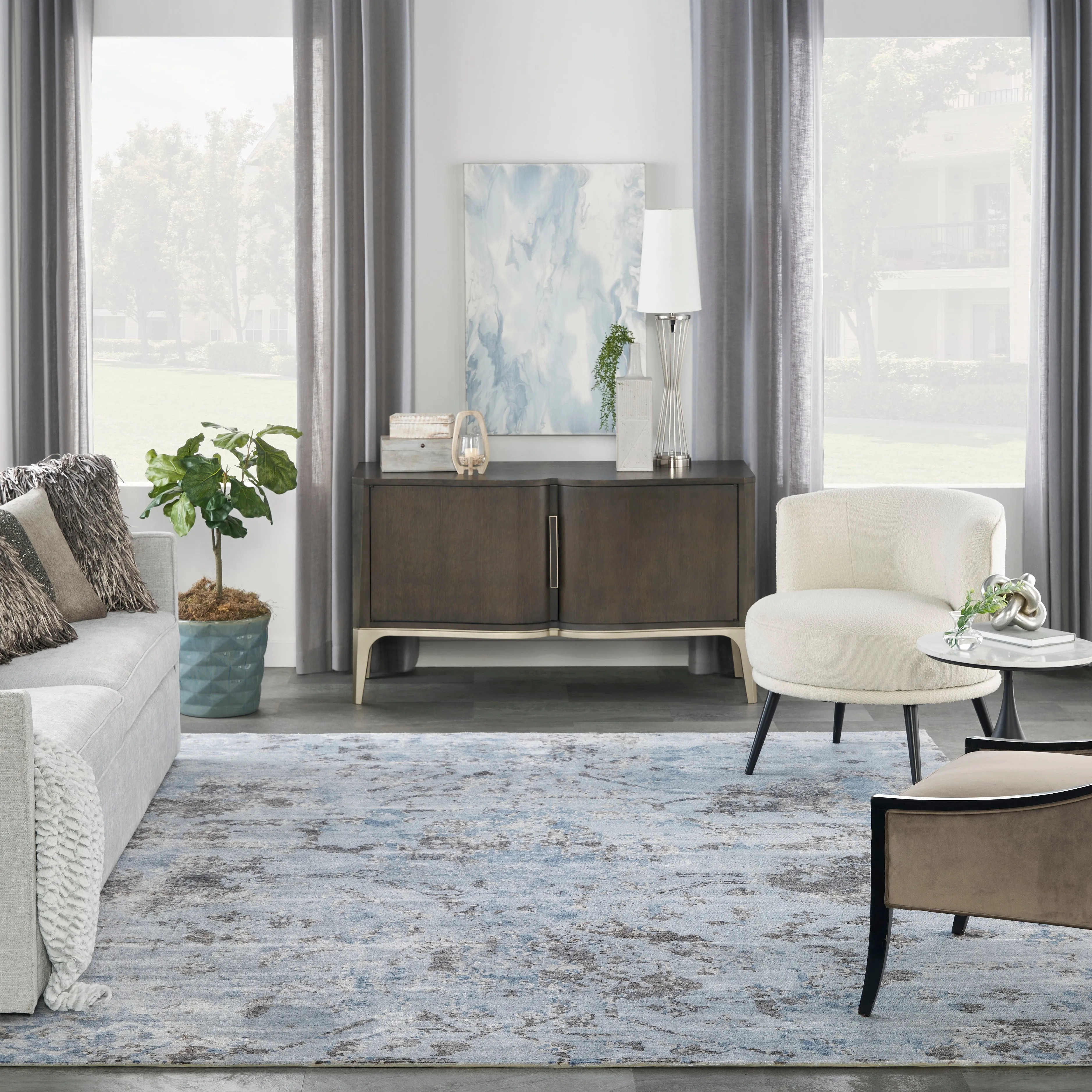 Tibetan Essentials Style Rug - Sky Blue