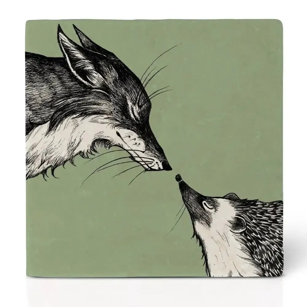 Tile Coaster Natural Stone - Duo Animals