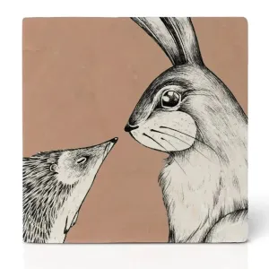 Tile Coaster Natural Stone - Duo Animals