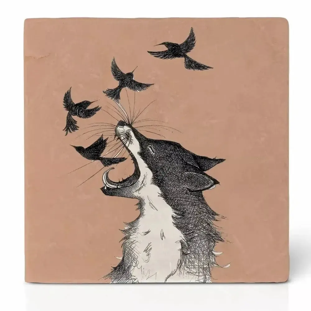 Tile Coaster Natural Stone - Duo Animals
