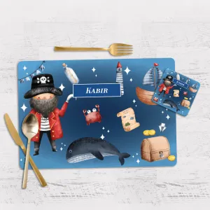 Treasure Island Tableware Set (kids) (4 Placemats & 4 Casters)