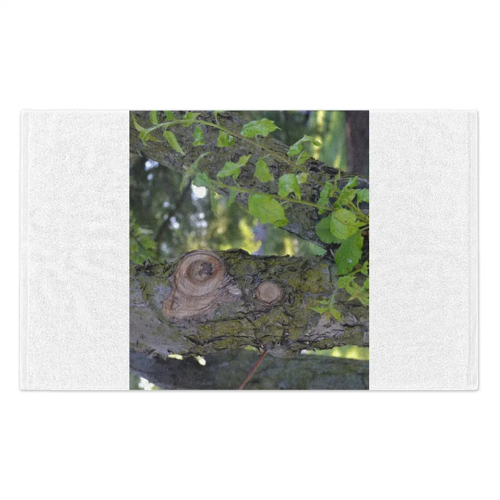 Tree Stump and Green Leaves Rally Towel, 11x18
