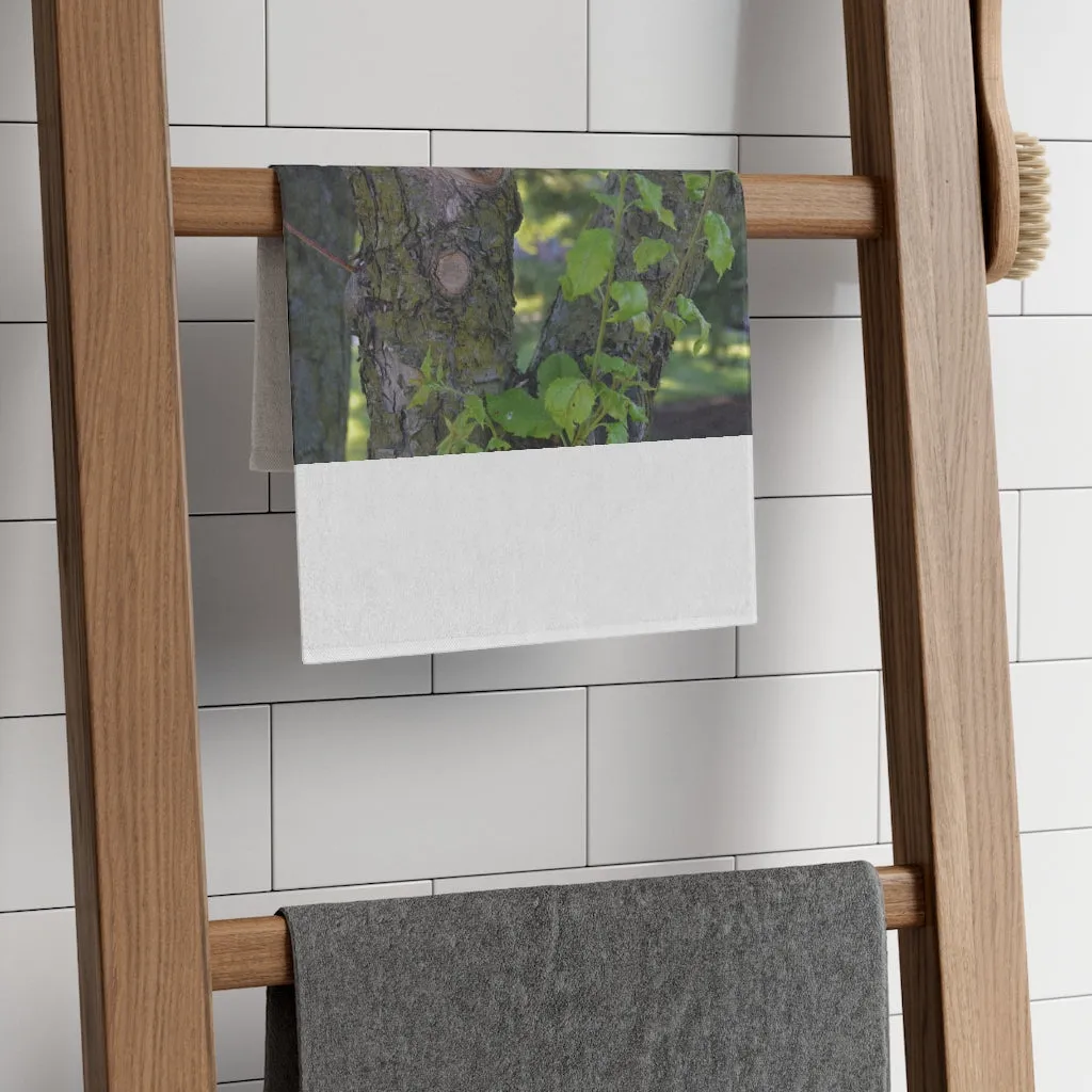 Tree Stump and Green Leaves Rally Towel, 11x18