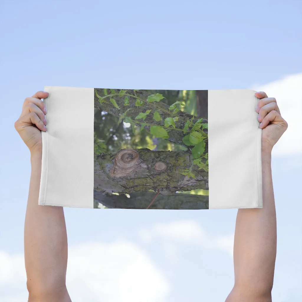 Tree Stump and Green Leaves Rally Towel, 11x18