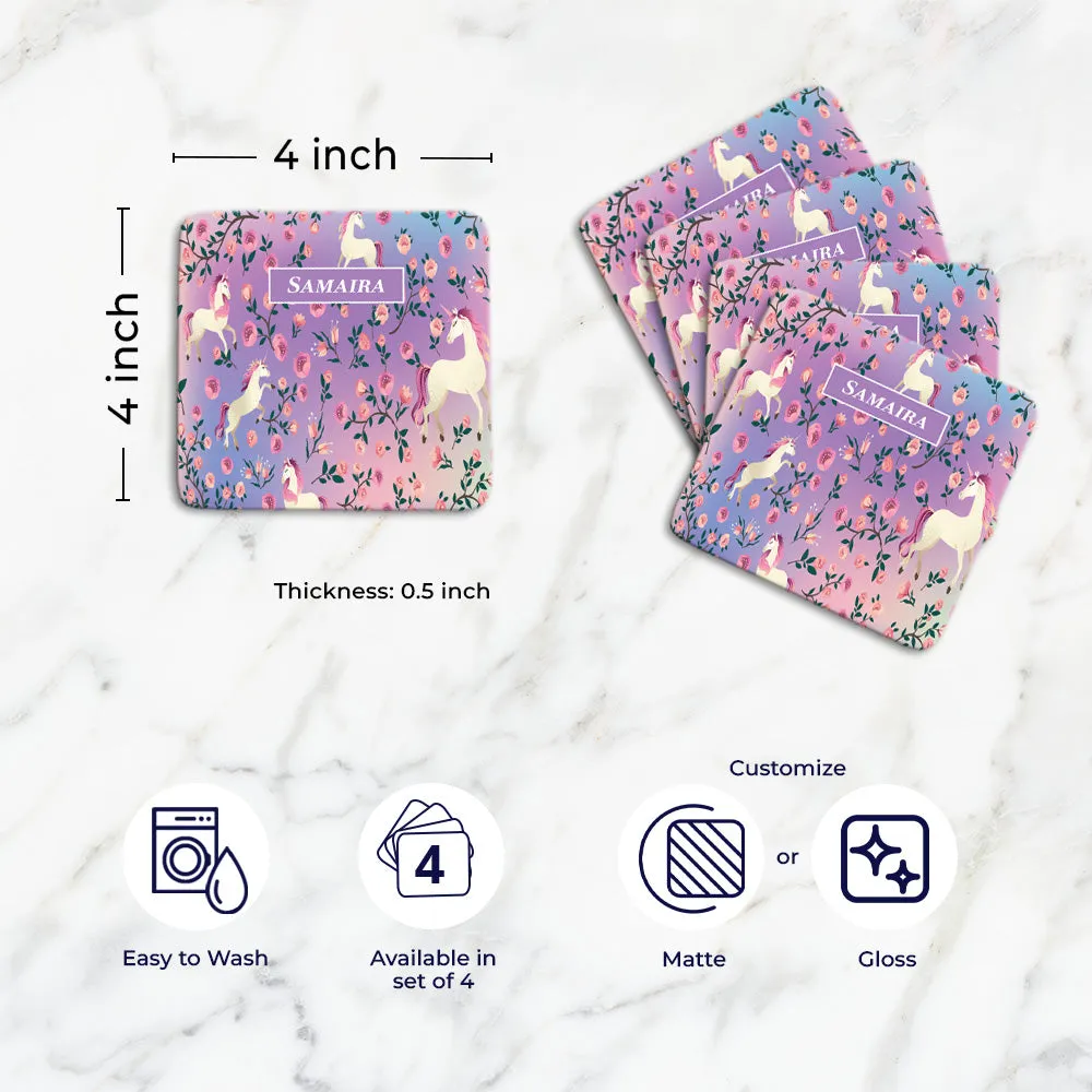 Unicorn Paradise Tableware Set (kids) (4 Placemats & 4 Casters)