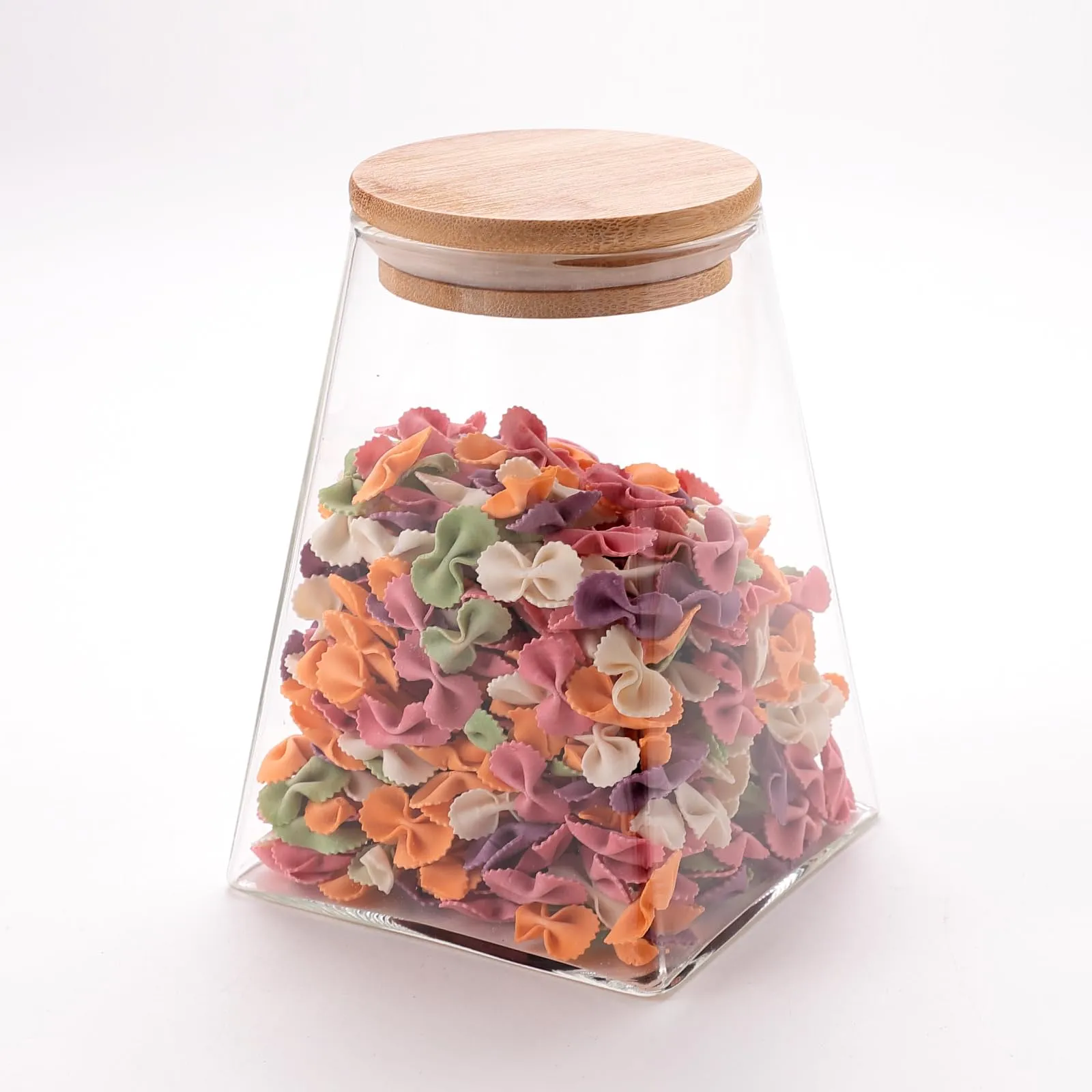 USHA SHRIRAM Borosilicate Containers With Wooden Lid (560ml - 2Pcs) | Glass Container Jar For Kitchen Storage | Microwave Safe | Kitchen Containers Box With Air Tight Lid | Kitchen Organisers