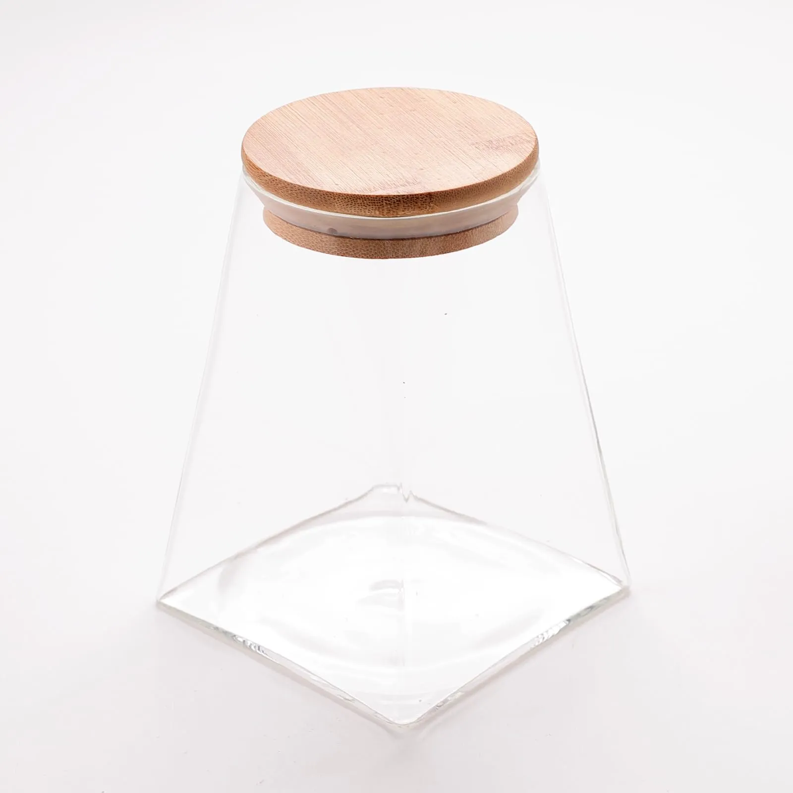 USHA SHRIRAM Borosilicate Containers With Wooden Lid (560ml - 2Pcs) | Glass Container Jar For Kitchen Storage | Microwave Safe | Kitchen Containers Box With Air Tight Lid | Kitchen Organisers
