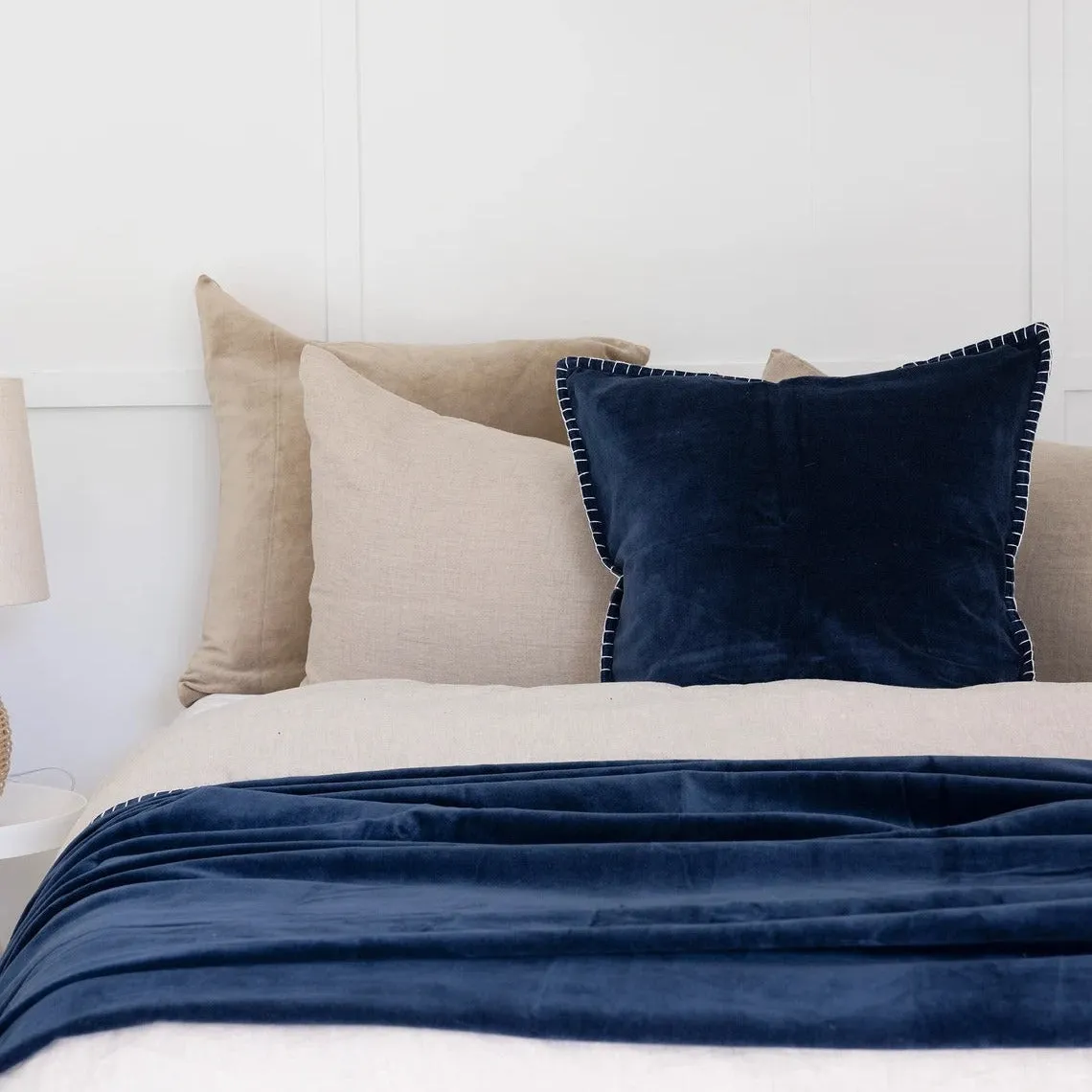 Velvet Cotton Throw - Boho Blue | Rustic Decor