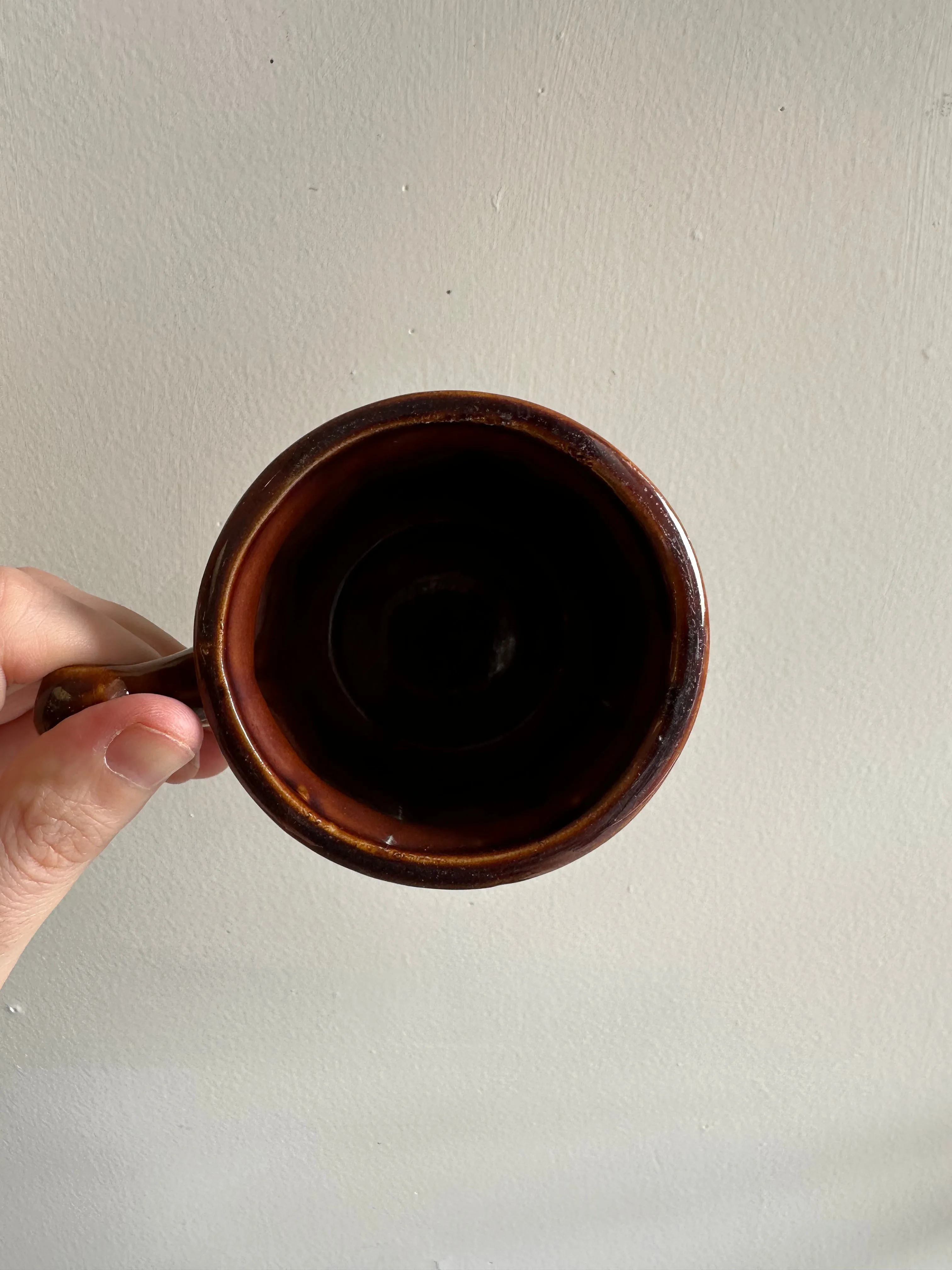Vintage 70s Two Toned Ceramic Coffee Mugs Set of 2