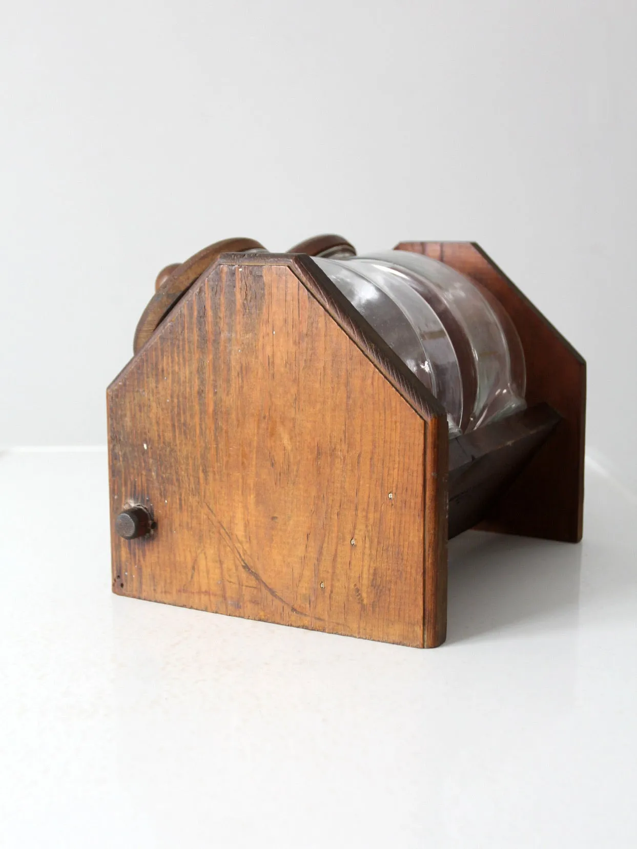vintage glass jars with wood stand
