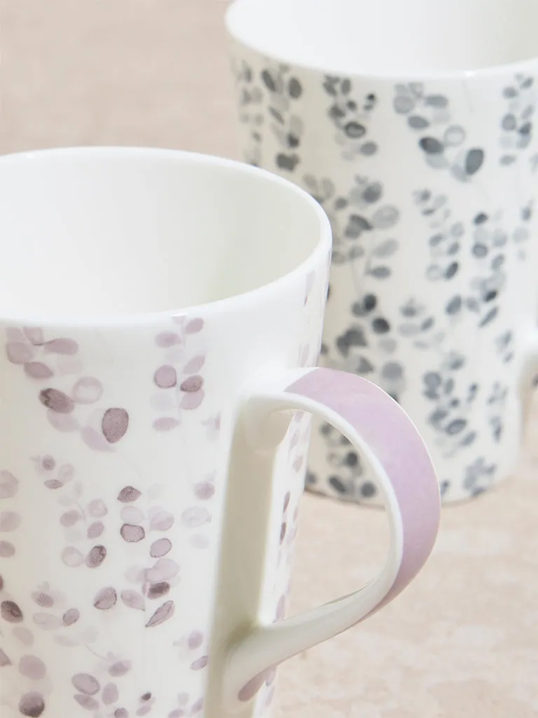 Westside Home Multicolour Clover Printed Mugs  (Set of 2)