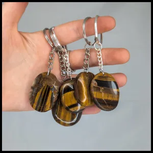 Worry Stone Tigereye Keychain